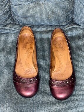 Born Metallic Plum Studded Ballet Flats